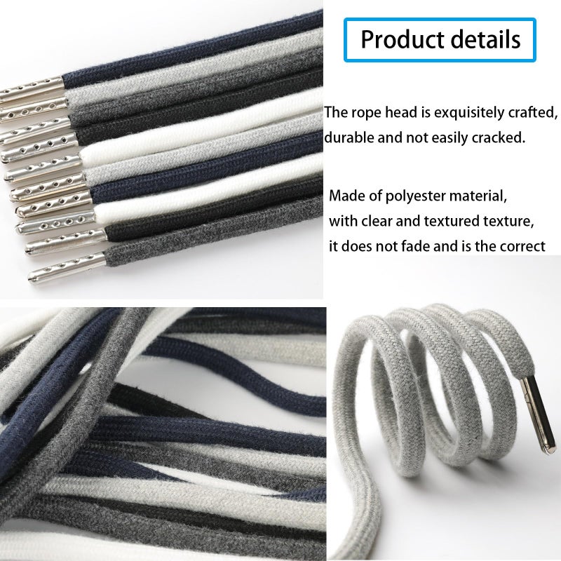 Anjpuy 4 Pieces 53 Inches Drawstring Cords Replacement Drawstrings with Easy Threader for Sweatpants Shorts Pants Hoodies(White) - Image 4